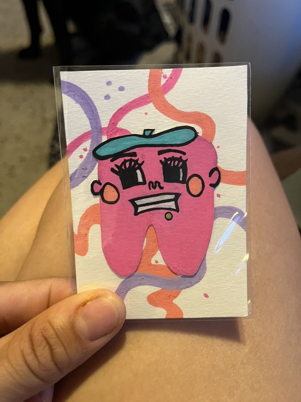 Blob Character collage ACEO /Original Art Card/Miniature Artwork/ATC - Painting 