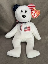 Ty Beanie Baby - America Bear 8.5" Stuffed Animal Plush w/Tag