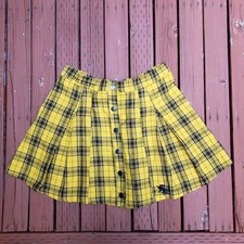 Harry Potter 'Hufflepuff' Plaid Pleated Skirt Yellow  Black - XL