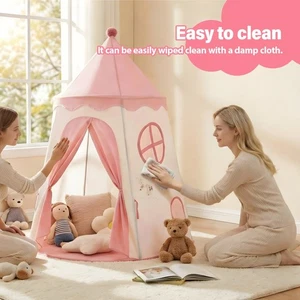 Pink Children's Play Tent Playhouse Castle 150 x 110 cm