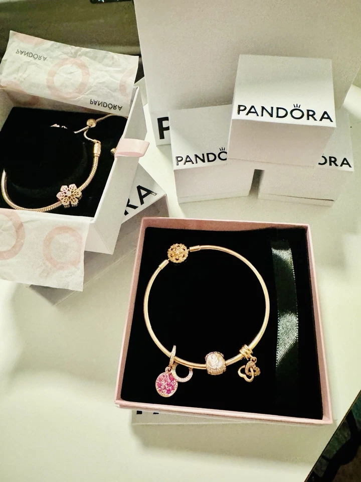 Genuine Rose Gold PANDORA Bracelets With Charms - image 2 of 4