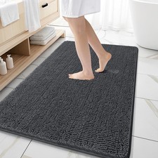 OLANLY Large Bathroom Rugs 59x35, Extra Soft Absorbent 59" X 35", Dark Grey