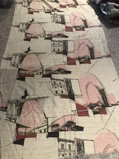 Very special and beautiful Mid-Century Modern vintage Architectural fabric