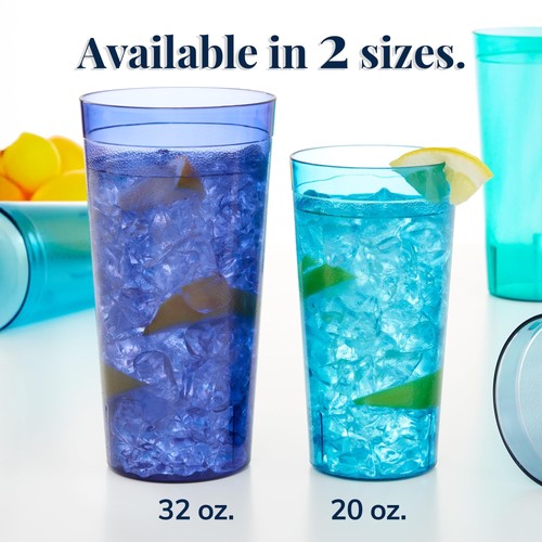 Vasos reutilizables de plástico para café (juego de 12) tazas de té helado de 32 onzas, costeros |... - Imagen 3 de 8