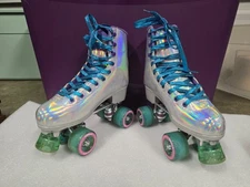 Impala Quad Holographic Roller Skates Womans Size 8 Silver Indoor Outdoor