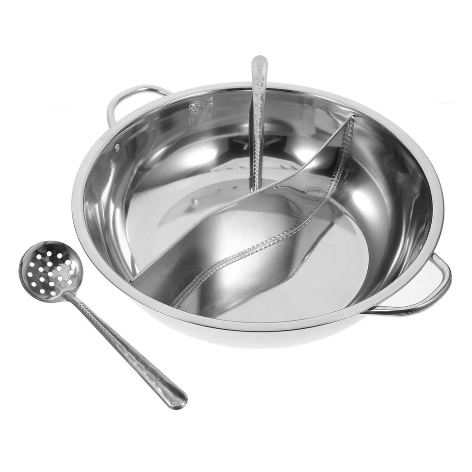  Pentola Calda a Due Sapori con Divisore Pentola per Zuppa in Acciaio - Immagine 3 di 4