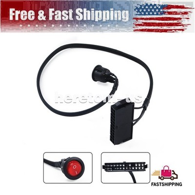 ATX Power Jumper Cable 24 Pin ATX Red LED Power On/Off Switch Bridge Adapter