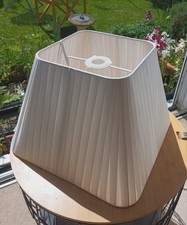 Large (25cm H X 36cm D) Square White Pleated Fabric Lampshade Or Lightshade