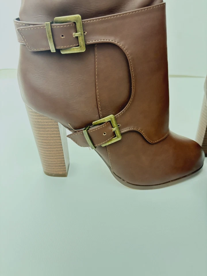 CHARLOTTE RUSSE САПОГИ ДО КОЛЕНА ЖЕНЩИН РАЗМЕР 9 ЦВЕТ КОРИЧНЕВЫЙ ЧЕЛОВЕК СДЕЛАНО МАТЕРИАЛЫ - Изображение 4 из 4