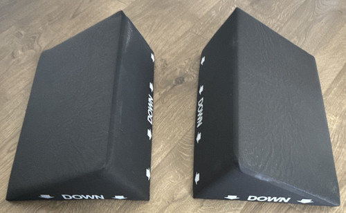 Pair Black Foam Orthopedic Bed Wedge Pillow Positioners with "DOWN" Marking