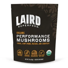 Laird Superfood Organic Performance Mushroom Blend with Chaga, Cordyceps,