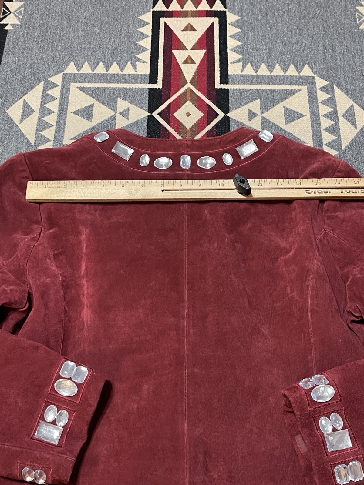 Boston Proper Ruby Red Suede Leather Jacket Women… - image 6