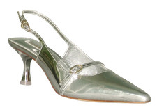 NEW Larroude INES Pump Women 8.5 Silver SPECCHIO Leather Made In Brazil MSRP 330