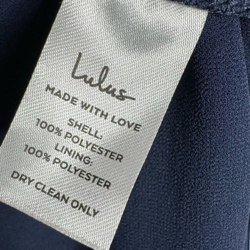 Lulu's Heavenly Hues Navy Blue V Neck Maxi Dress Bridesmaid Woven Prom L New - Picture 17 of 17