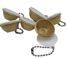 Tupperware Gold Sparkle Wonderlier Bowl Key Chains 90s Retro USA Set of 6 NOS