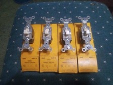 Vintage Hubbell Flush Toggle Switch Lot Of 4 Original Boxes Unused Perfect Rare