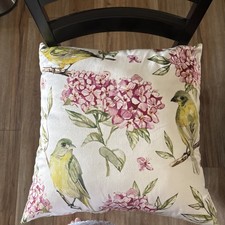 Floral  Bird Botanical Decorative Pillow - EUC
