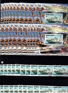 /// 10 S/S 10X DJIBOUTI MNH PERF IMPERF TRANSPORT SHIPS
