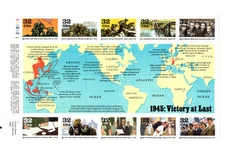 US Stamps # 2981 32cents WWII 1945 Souvenir sheet of 10 stamps