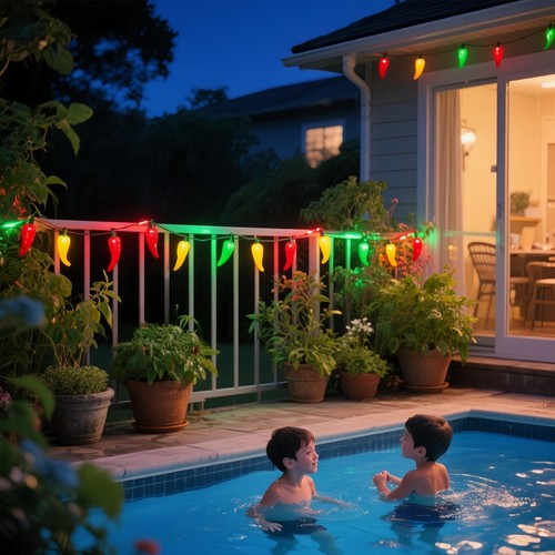 35 LED Red Green and Yellow Chili Pepper Christmas Lights, 18 Ft Green Wire H... - Picture 4 of 7