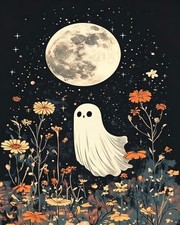Ghost and Flower Paint by Numbers Kit for Adults 16x20 Inch