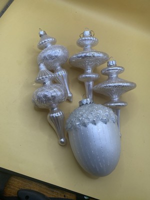 5 Vtg  Blown Mercury Glass 5 