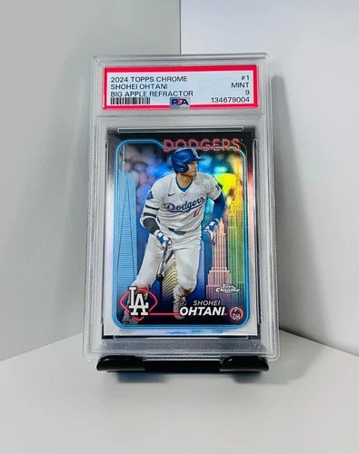 Shohei Ohtani 2024 Topps Chrome #1 Big Apple Refractor PSA 9