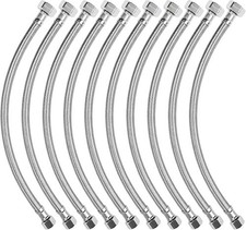 10 Pack 20" 1.7 FT Faucet Supply Line, 3/8" Comp x 1/2" FIP, Braided Stainless