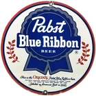 VINTAGE PABST BLUE / MACK TRUCKS PORCELAIN SIGN GAS STATION OIL BUDWEISER MILLER