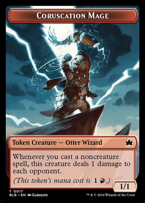 Coruscation Mage MTG Bloomburrow Token NM x1 (1/1 Copy) - Magic Card