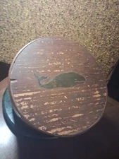 Antique Pantry Box With Inlaid Whale On Lid Massachusetts Harbor Most Likely,...