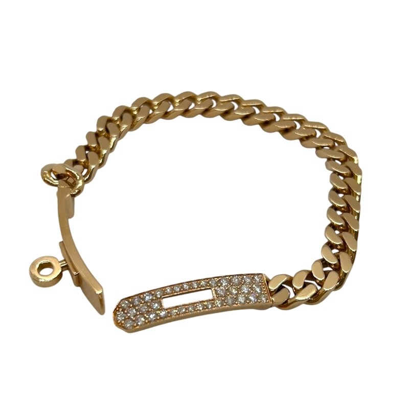 HERMES Kelly Gourmet Bracelet SH Size Gold K18PG Diamond