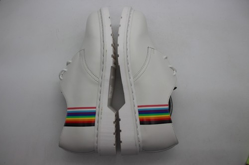 NWOB Dr Martens 27522 White Smooth Leather Pride Oxford Shoes Men's Size 13 - Picture 4 of 11