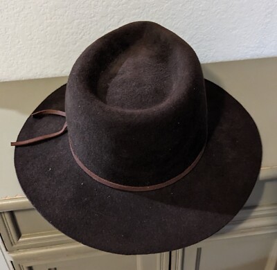 Biltmore for Madewell Felt Fedora Hat Leather Band Brown 100  display picture 1
