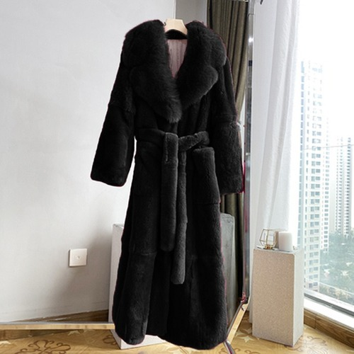 Winter Black Long Faux Fur Coat Sleeve Plus Size Fake Mink Fur Coats Overcoat - Picture 17 of 21