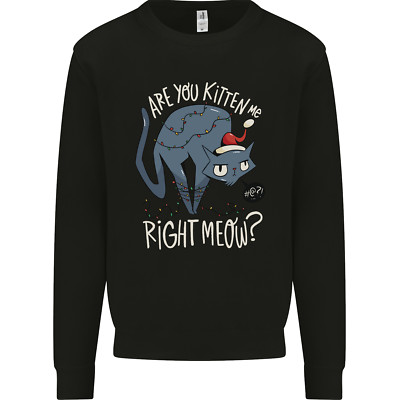 Lustiges Weihnachten Katze Bah Humbug Xmas Kinder Sweatshirt Pullover