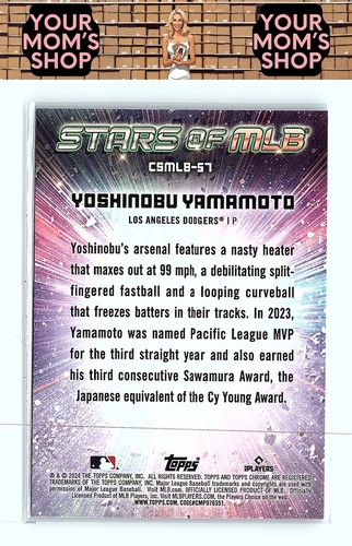 2024 Topps #CSMLB-57 Yoshinobu Yamamoto Stars of MLB Chrome RC - Picture 2 of 2