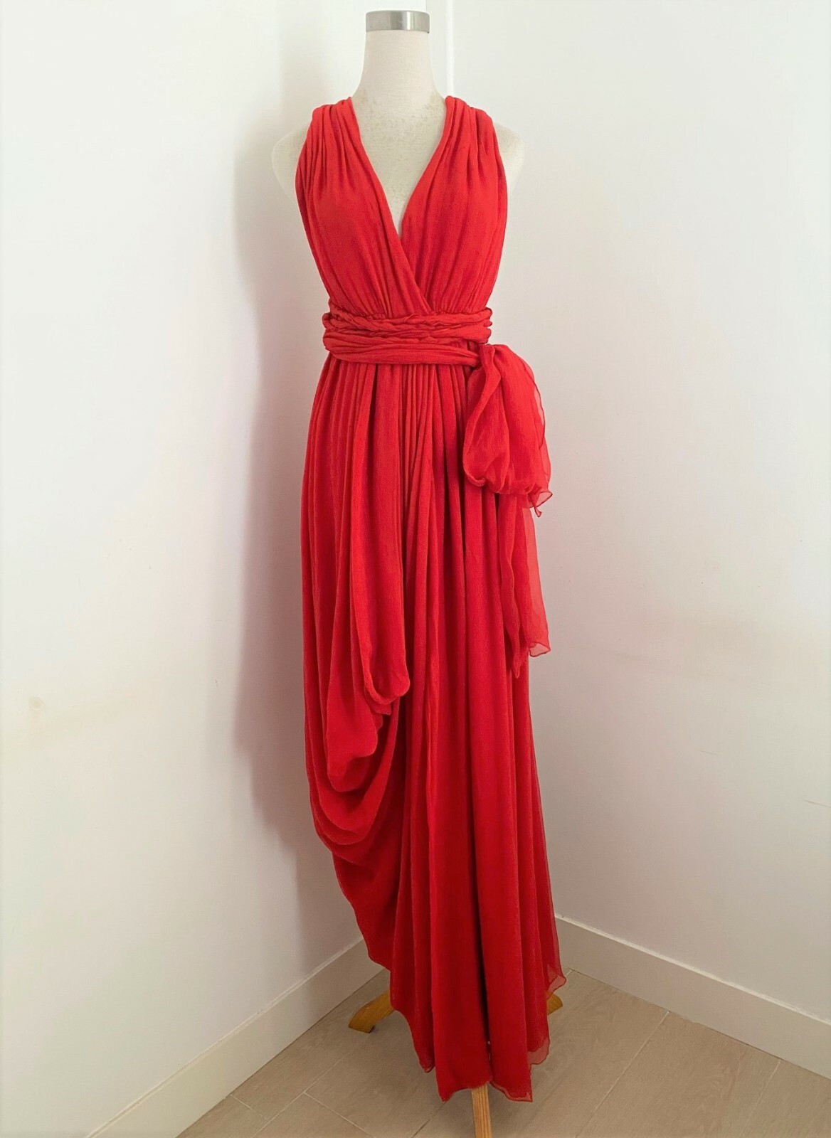 Abito Yves Saint Laurent YSL edizione 2011 Soir seta per tom ford vintage pelliccia top