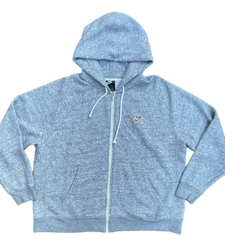 Nike Sportswear Heritage Full Zip Hoodie Sweatshirt Jacket CN9679 Gray Mens  2XL