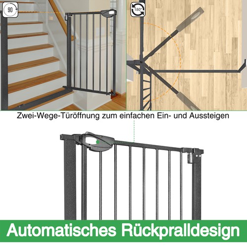 Treppengitter Treppenschutzgitter Türgitter ohne Bohren Auto-Close für Kinder DE - Bild 6 von 21
