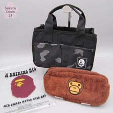BAPE KIDS A Bathing Ape Tote Bag Camo BLK with MILO Pouch 2023 SS Mag Free Gift