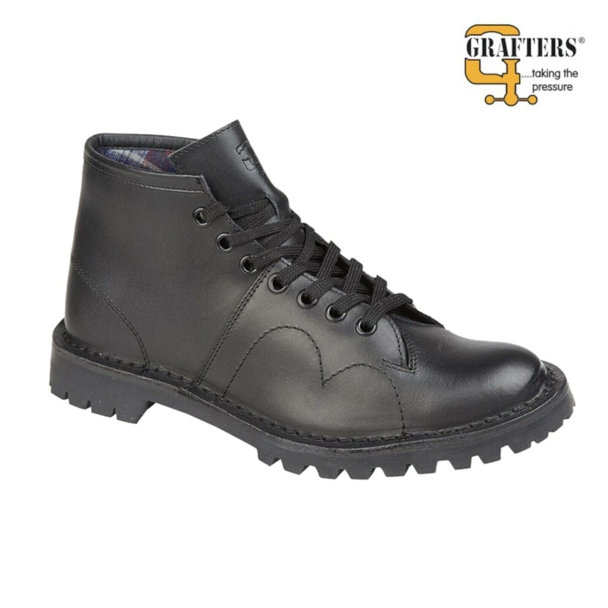 grafters モンキーブーツ Grafters Mens Original Coated Leather Retro Monkey Boots