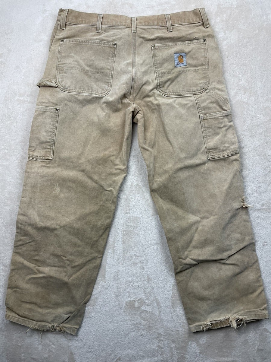 貴重◎ 90's carhartt duck cargo pants Carhartt Double Knee Pants Mens 35x28 Duck Vintage Workwear
