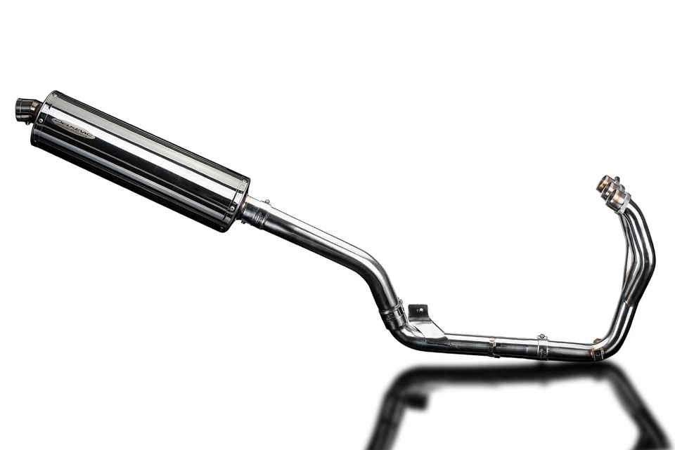 Silenciador oval de aço inoxidável Triumph Tiger 800 2011-2019 Delkevic escape total 3-1 18" - Imagem 4 de 4