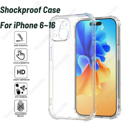 Wholesale Shockproof Clear Case Cover Lot For iPhone 16 15 14 13 12 11 Pro XS XR