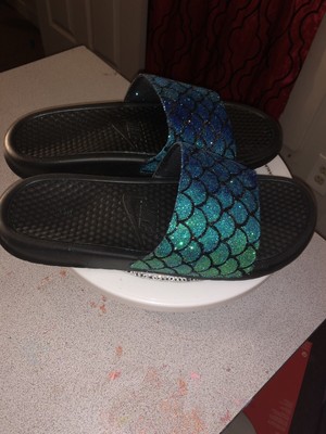 glitter nike slides