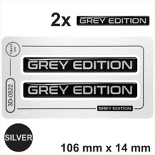 2x Grey Edition 3D Domed Stickers Gel Decal High Gloss Badge Emblem Car Moto