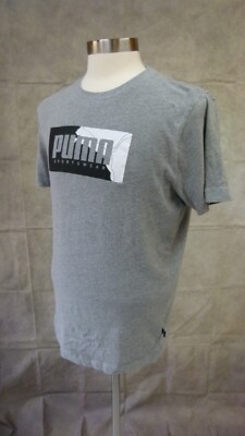 PUMA Gray T-Shirt Short Sleeve Cotton Blend Size M Medium | eBay