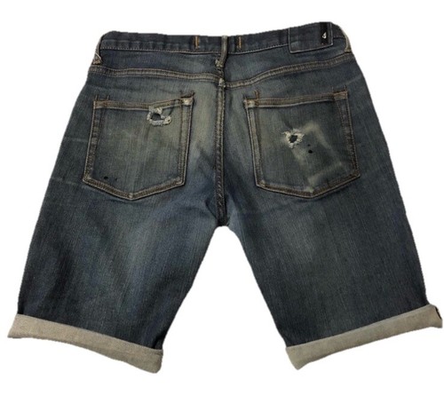 QuikSilvet QuikJean Stretch Distressed Roll Up Slim Fit Jeans Denim Shorts Sz 32 - Picture 2 of 9