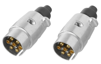 2x  7-poliger Anhängerstecker Metall 12V Stecker Anhänger PKW Wohnwagen - 343502